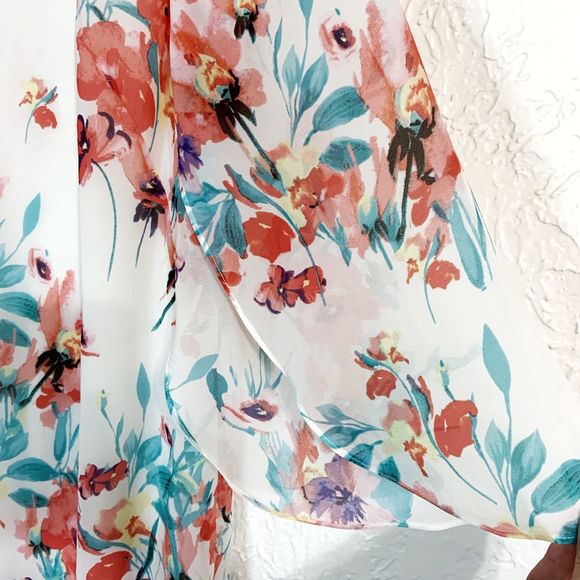 LF Leslie Fay floral watercolor dress 16 - Picture 2 of 5